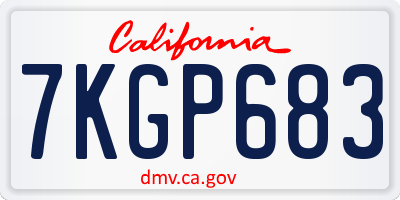 CA license plate 7KGP683
