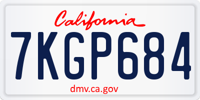 CA license plate 7KGP684
