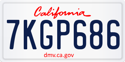 CA license plate 7KGP686