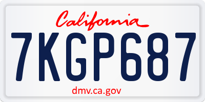 CA license plate 7KGP687