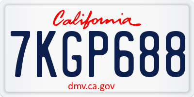 CA license plate 7KGP688
