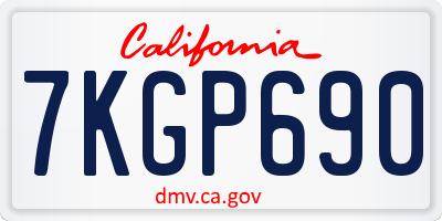 CA license plate 7KGP690