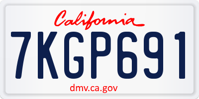 CA license plate 7KGP691