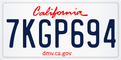 CA license plate 7KGP694