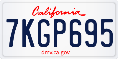 CA license plate 7KGP695