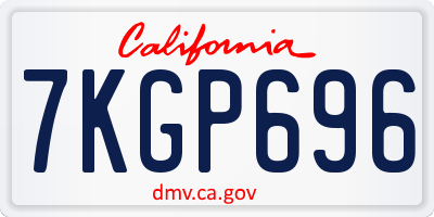 CA license plate 7KGP696