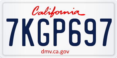CA license plate 7KGP697