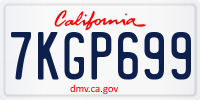 CA license plate 7KGP699
