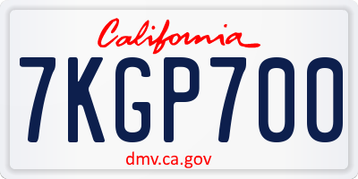 CA license plate 7KGP700