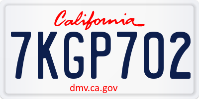 CA license plate 7KGP702