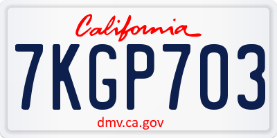 CA license plate 7KGP703