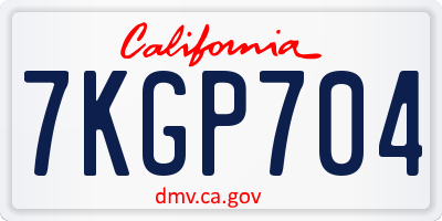 CA license plate 7KGP704