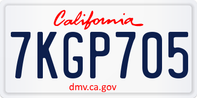 CA license plate 7KGP705