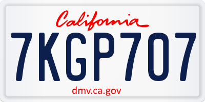 CA license plate 7KGP707
