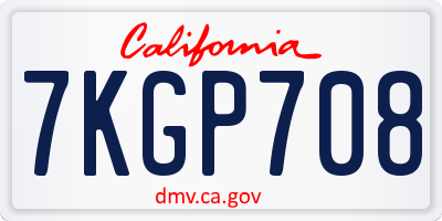CA license plate 7KGP708