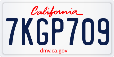 CA license plate 7KGP709