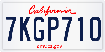 CA license plate 7KGP710