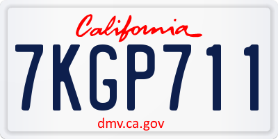 CA license plate 7KGP711