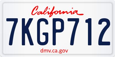 CA license plate 7KGP712