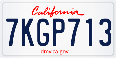 CA license plate 7KGP713