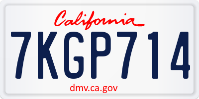 CA license plate 7KGP714