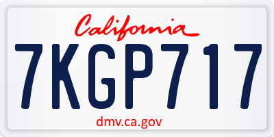 CA license plate 7KGP717