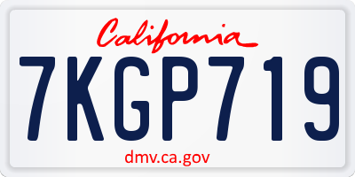 CA license plate 7KGP719