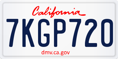 CA license plate 7KGP720