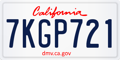 CA license plate 7KGP721