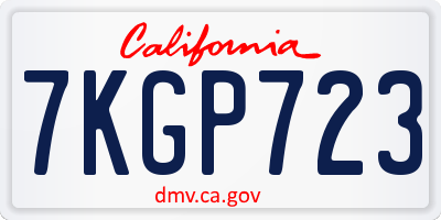 CA license plate 7KGP723