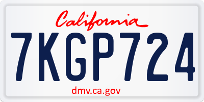 CA license plate 7KGP724