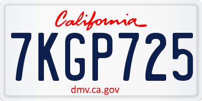 CA license plate 7KGP725
