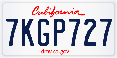 CA license plate 7KGP727
