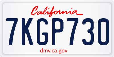 CA license plate 7KGP730
