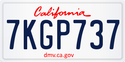 CA license plate 7KGP737