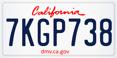 CA license plate 7KGP738