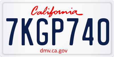 CA license plate 7KGP740