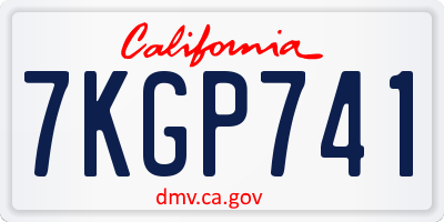 CA license plate 7KGP741