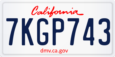 CA license plate 7KGP743