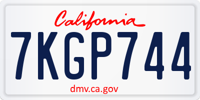 CA license plate 7KGP744