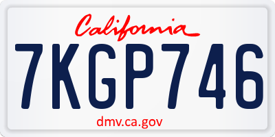 CA license plate 7KGP746