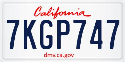 CA license plate 7KGP747
