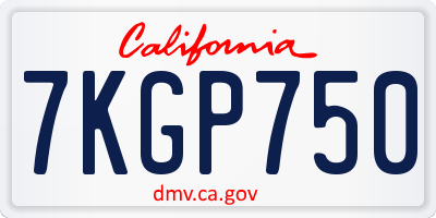 CA license plate 7KGP750