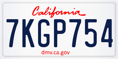 CA license plate 7KGP754