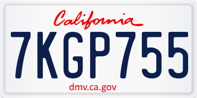 CA license plate 7KGP755