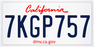 CA license plate 7KGP757