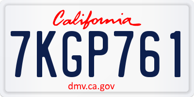 CA license plate 7KGP761
