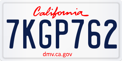 CA license plate 7KGP762