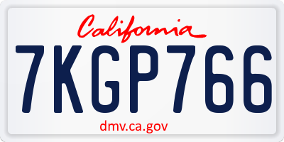 CA license plate 7KGP766