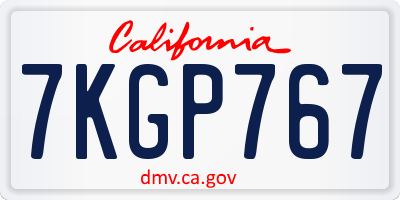 CA license plate 7KGP767